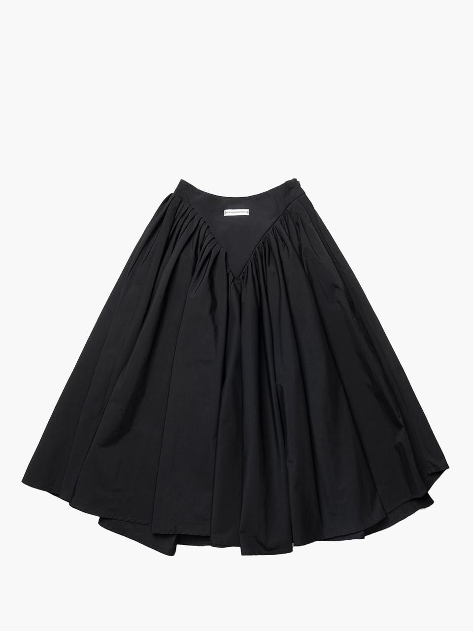 UNKNOWN BLUE Bustier A-line Midi Skirt [Black]