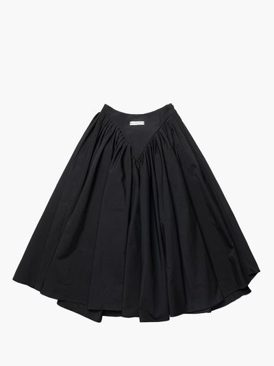 UNKNOWN BLUE Bustier A-line Midi Skirt [Black]