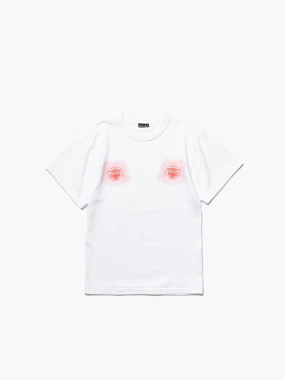 UNKNOWN BLUE Dragon Cat Cotton T-shirt [Beige]