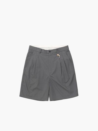 UNKNOWN BLUE Polyester Rayon Basic Half Pants [GRAY]