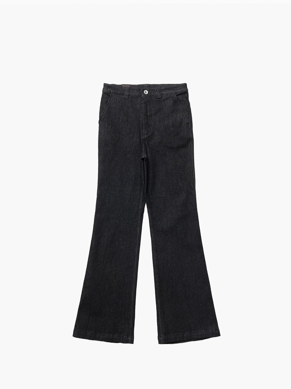 UNKNOWN BLUE Stretchy Cotton Boot Cut Denim Pants [Black]
