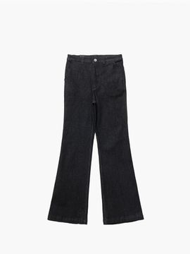 UNKNOWN BLUE Stretchy Cotton Boot Cut Denim Pants [Black]
