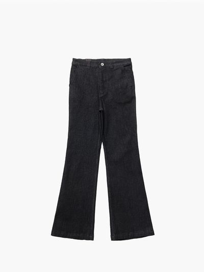 UNKNOWN BLUE Stretchy Cotton Boot Cut Denim Pants [Black]