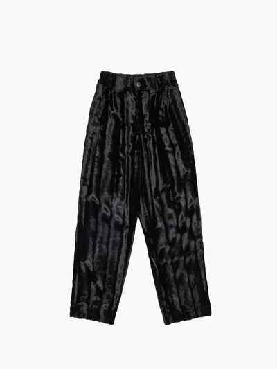 UNKNOWN BLUE Velvet Loose Fit Winter Pants [BLACK]
