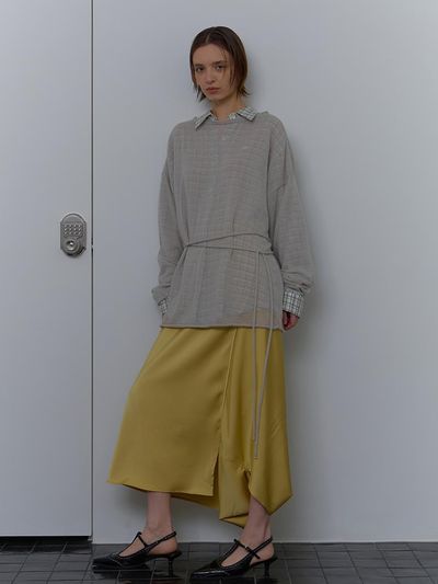 unless BOAT NECK SHEER KNIT SWEATER [LIGHT GRAY]