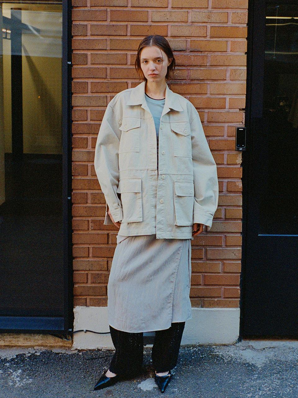 unless COTTON BOXY WORK JACKET [BEIGE]