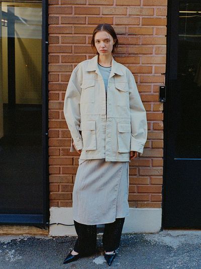 unless COTTON BOXY WORK JACKET [BEIGE]