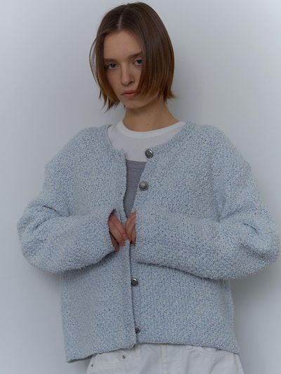 unless KNIT TWEED BLAZER [SKY]