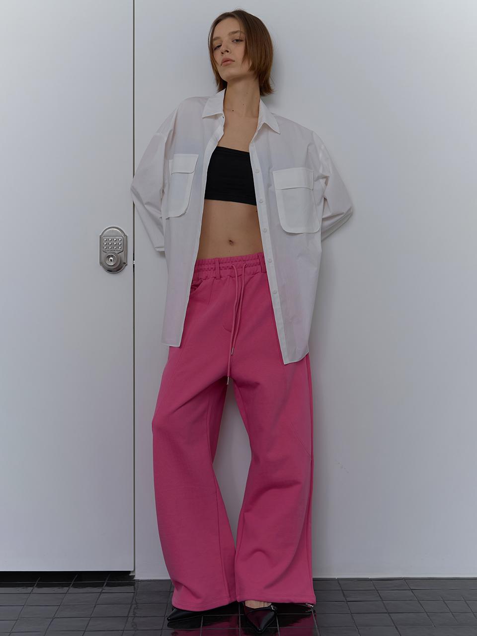 unless LINE 2WAY JOGGER PANTS [PINK]
