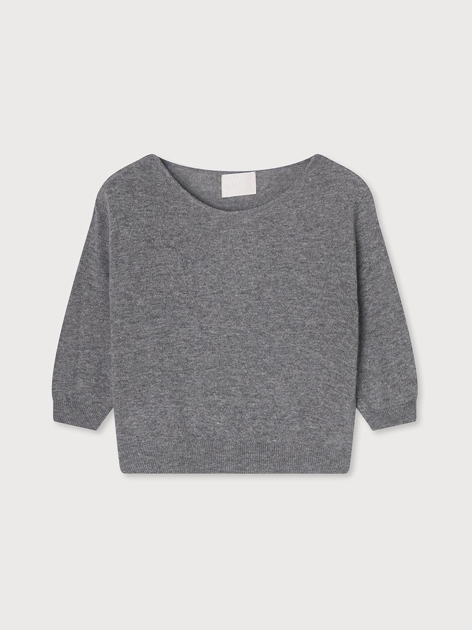unless U-NECK LINEN WOOL KNIT MELANGE SWEATER