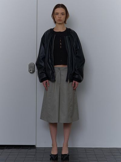 unless WIDE BERMUDA PANTS [KHAKI GRAY]