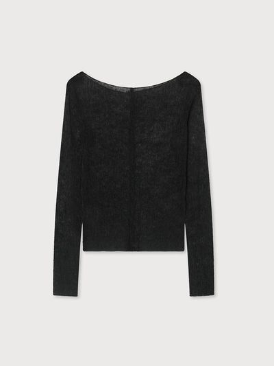 unless WRINNKLY LONG SLEEVE TEE [BLACK]