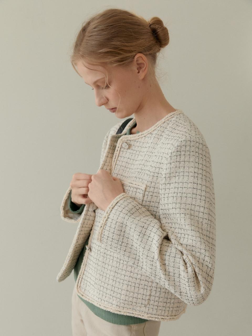 UNNOUT CLASSIC CHECK TWEED JACKET