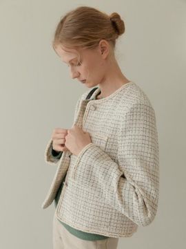 UNNOUT CLASSIC CHECK TWEED JACKET