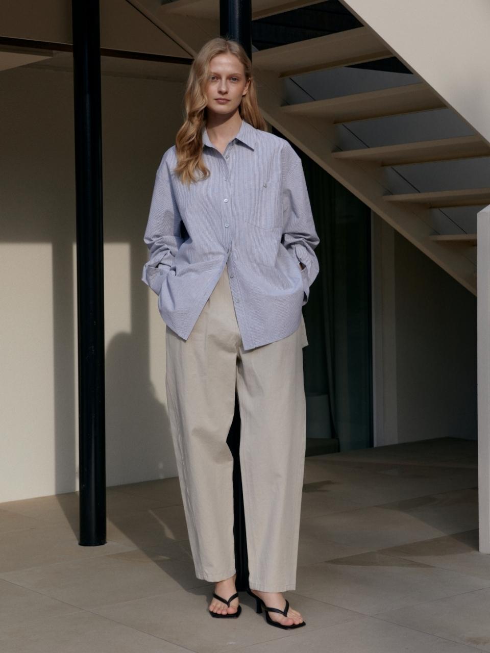 UNNOUT CLASSIC STRIPE SHIRT GREY