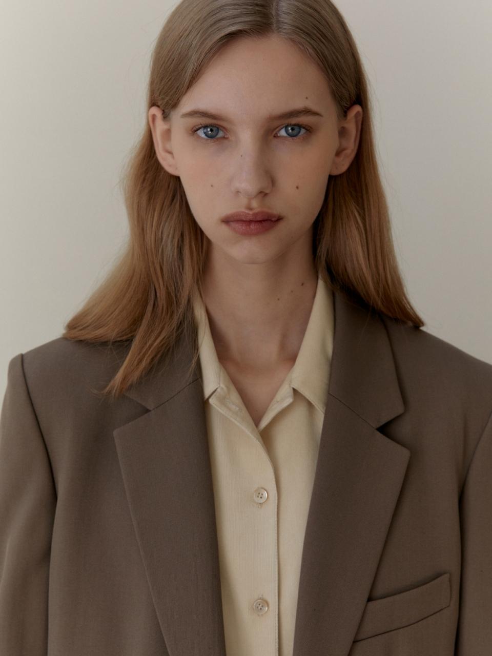 UNNOUT CLASSIC TAILORED WOOL JACKET BROWN