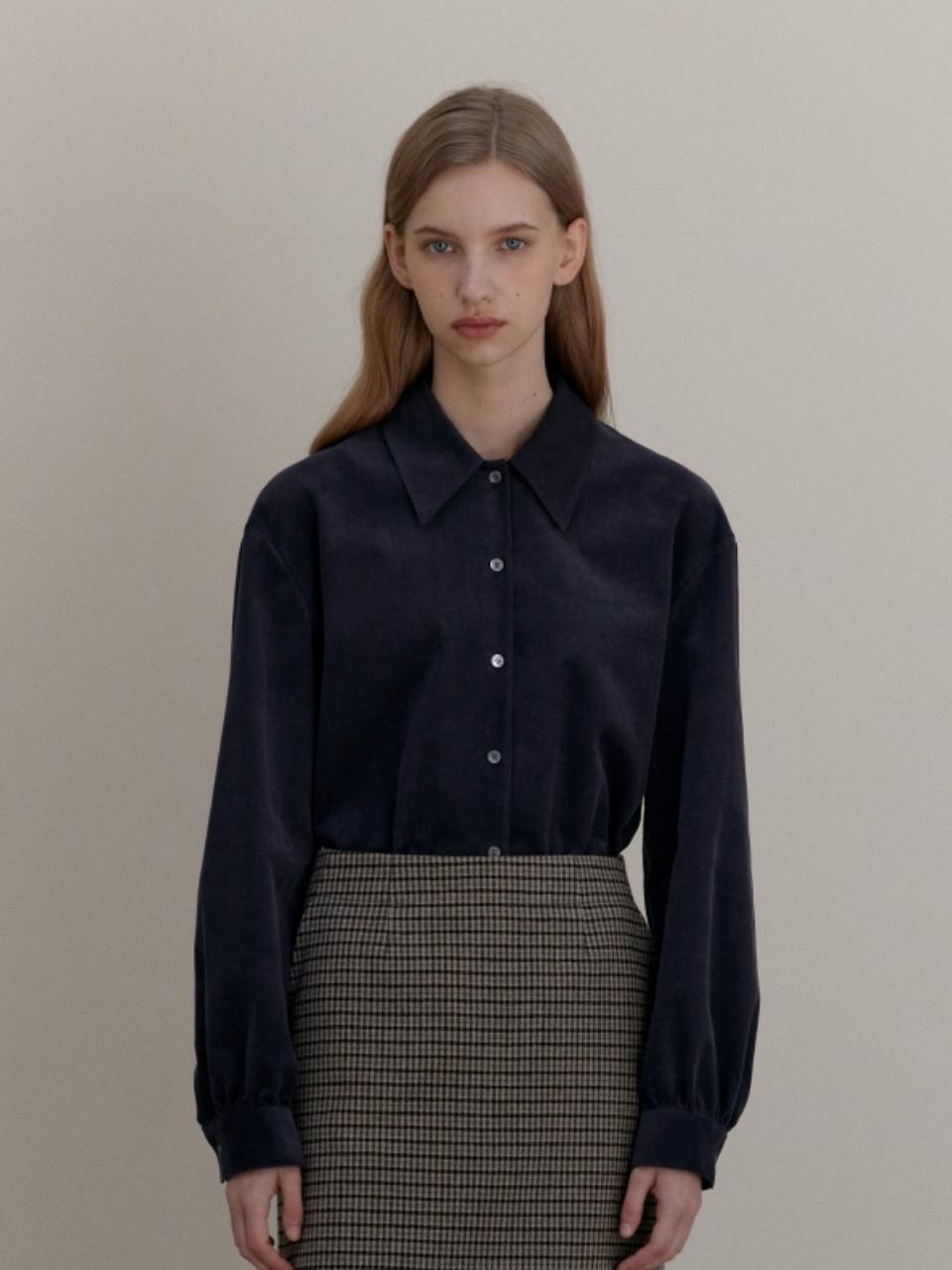 UNNOUT MINIMAL CORDUROY SHIRT CHARCOAL