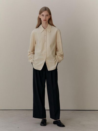 UNNOUT MINIMAL CORDUROY SHIRT LIGHT YELLOW