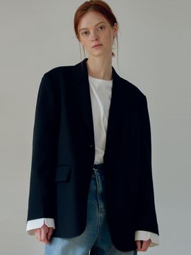UNNOUT Oversized Summer Wool Jacket - Black
