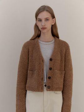 UNNOUT TEDDY WOOL KNIT CARDIGAN