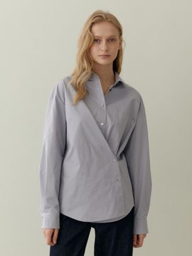 UNNOUT TWO WAY OVERLAP SHIRT LILAC