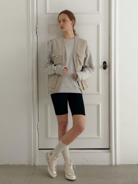 UNNOUT UTILITY POCKET VEST BEIGE