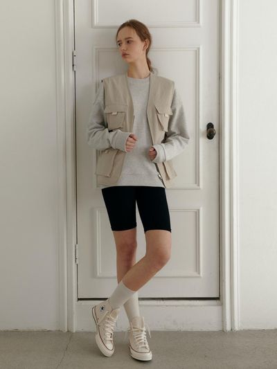 UNNOUT UTILITY POCKET VEST BEIGE
