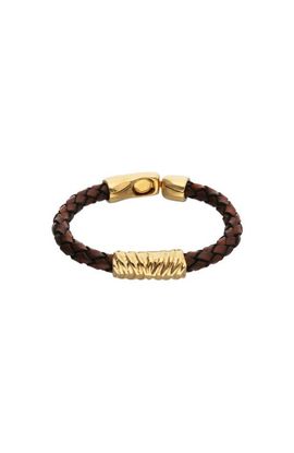 UNODE50 UNODE50 18K Gold-Plated Leather Bracelet 