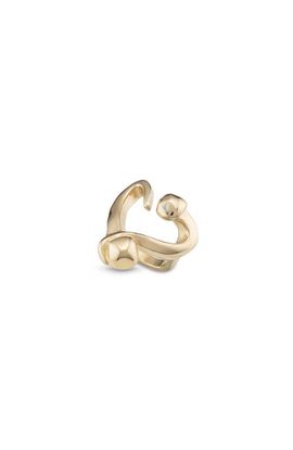 UNODE50 UNODE50 18K Gold-Plated Open Ring with a Nailed Heart Design 