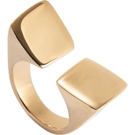 UNODE50 UNODE50 18K Gold-Plated Ring with Smooth Finish and Square Shape 