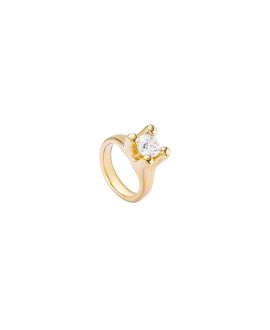 Unode50 UNOde50 18K Gold-Plated Ring with White Cubic Zirconia