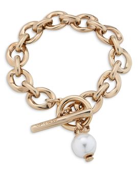 Unode50 UNOde50 18K Gold Plated Link with a Pearl Bracelet
