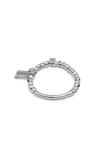 UNODE50 UNODE50 Bead Bracelet with Tubular Piece and Silver-Plated Plate with Message 
