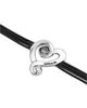 Unode50 UNOde50 Black Crystal Heart Leather Bracelet - 3