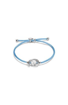 UNODE50 UNODE50 Blue Thread Bracelet with Pearl Shell Trimmings Plated