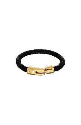 UNODE50 UNODE50 Braided Leather Bracelet with Gold Plated Clasp 
