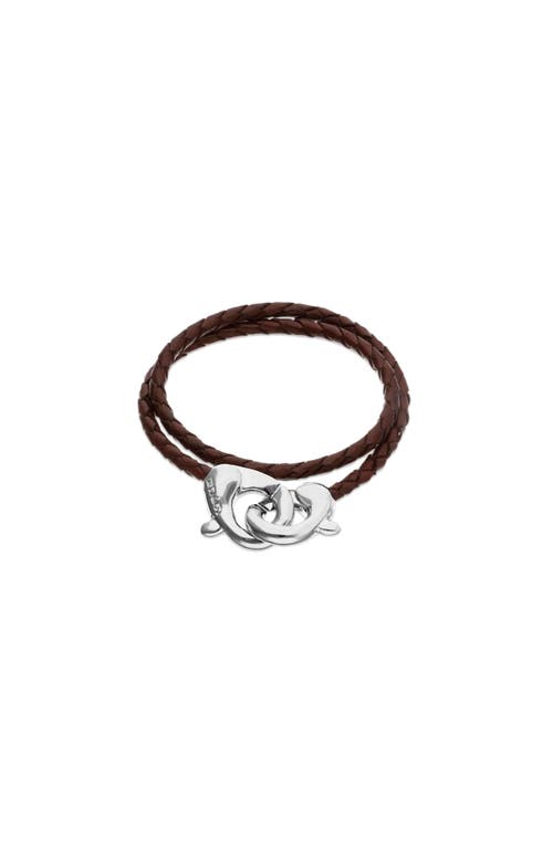 UNODE50 UNODE50 Brown double leather strap with sterling silver-plated