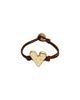 Unode50 UNOde50 Brown Leather Strap with Gold-Plated Heart Detail - 1