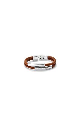 UNODE50 UNODE50 Camel Leather Bracelet with Silver Details 