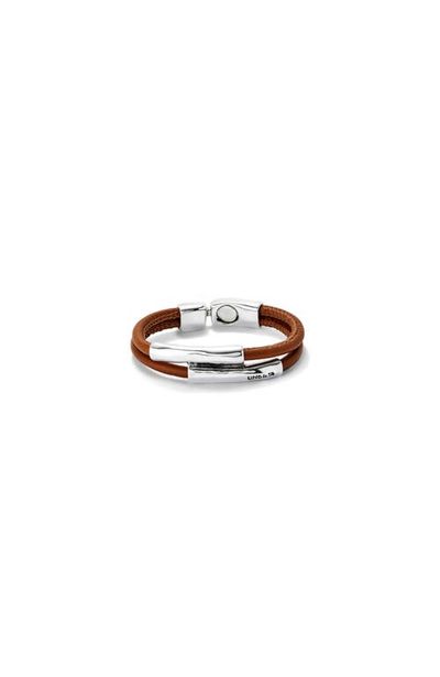 UNODE50 UNODE50 Camel Leather Bracelet with Silver Details 