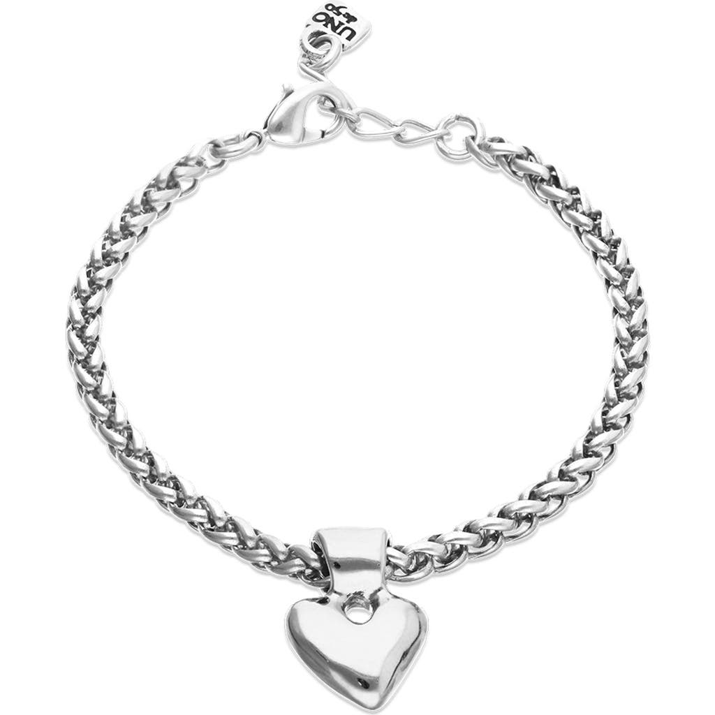 UNODE50 UNODE50 Chain Bracelet With Sterling Silver Plated Heart Detail 