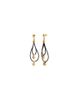 Unode50 UNOde50 Double Long Leather Earrings with Gold-Plated Dial Detail - 1