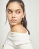 Unode50 UNOde50 Double Long Leather Earrings with Gold-Plated Dial Detail - 3