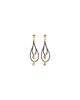 Unode50 UNOde50 Double Long Leather Earrings with Gold-Plated Dial Detail - 4