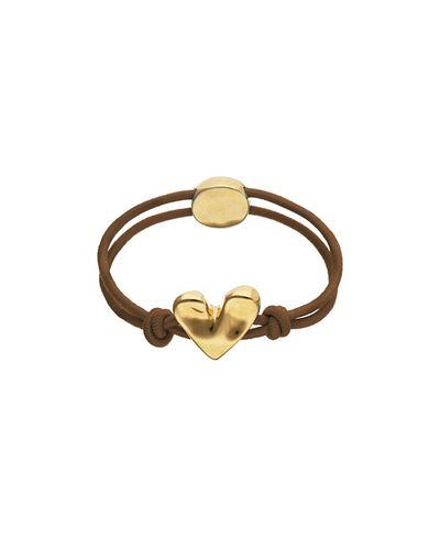 Unode50 UNOde50 Elastic Thread Bracelet with Gold-Plated Heart