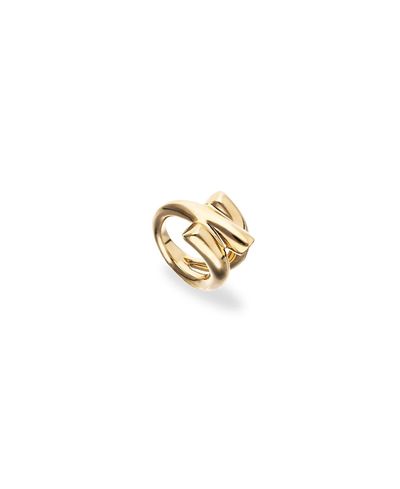 Unode50 UNOde50 Gold-Plated Ring in Triple Tube Shape