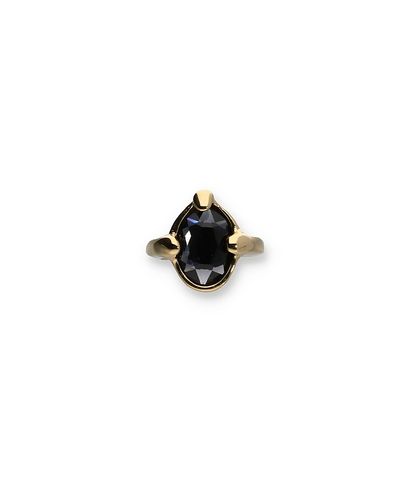 Unode50 UNOde50 Gold-Plated Ring with Black Faceted Crystal