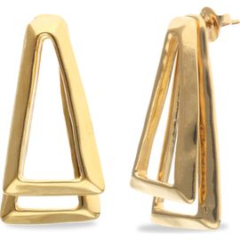 UNODE50 UNODE50 Gold-tone Open Triangle Stud Earrings 