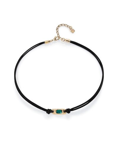 UNODE50 UNODE50 Green Crystal Leather Necklace