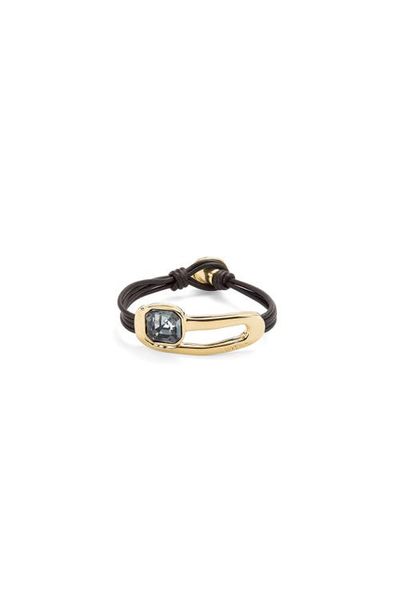 UNODE50 UNODE50 Leather Bracelet with Black Details